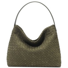 Women Suede Woven Tote Bag Shoulder Bags Purse Hobo Daily Work Travel Handbag