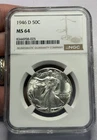 1946 D Walking Liberty Half Dollar NGC MS64