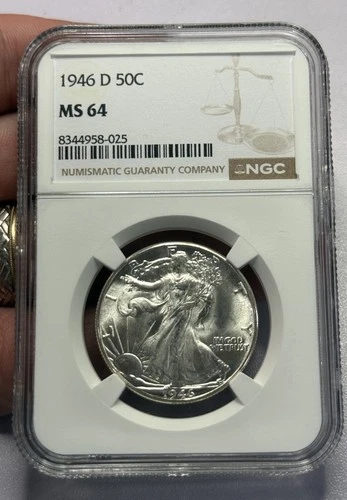1946 D Walking Liberty Half Dollar NGC MS64