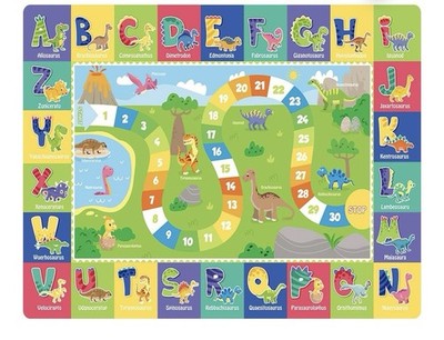 Cartoon Dinosaur ABC Kids Rug 78 X 58 Playroom Classroom Carpet Non-Slip Mat
