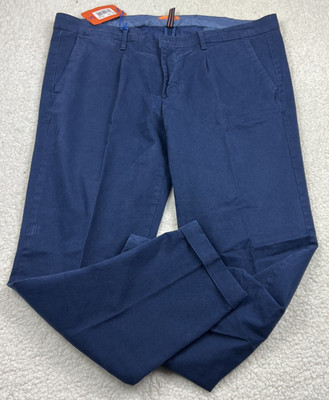 Pauri & Casati Classic Fall Chino Dress Pants Mens 40'' Waist Navy Italy 40x30
