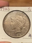 1923 S $1 Peace Dollar Coin American Liberty AU/XF Condition! 90% Silver