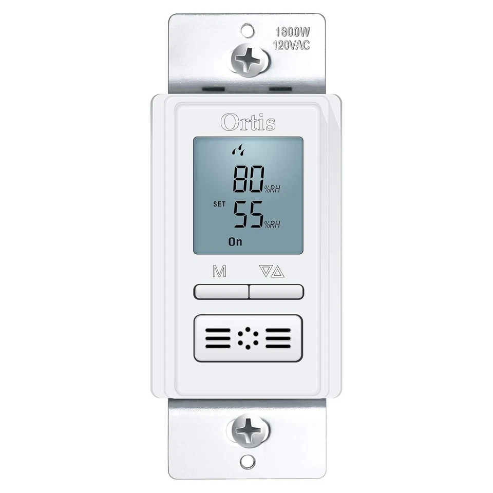 Humidity Sensor Switch In-Wall Bathroom Fan Control Auto Manual 120V/220V - Image 3 of 4