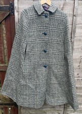 Vintage Harris Tweed? Herringbone Wool Long Cape One Size