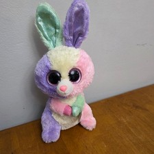 Ty Beanie Boos Bloom The Bunny Rabbit Plush Toy Sparkly Eyes Large Ears Medium