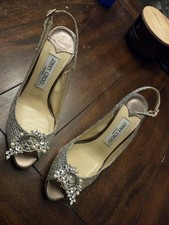 Jimmy Choo Nova Champagne Peep-toe Slibgback Size 38