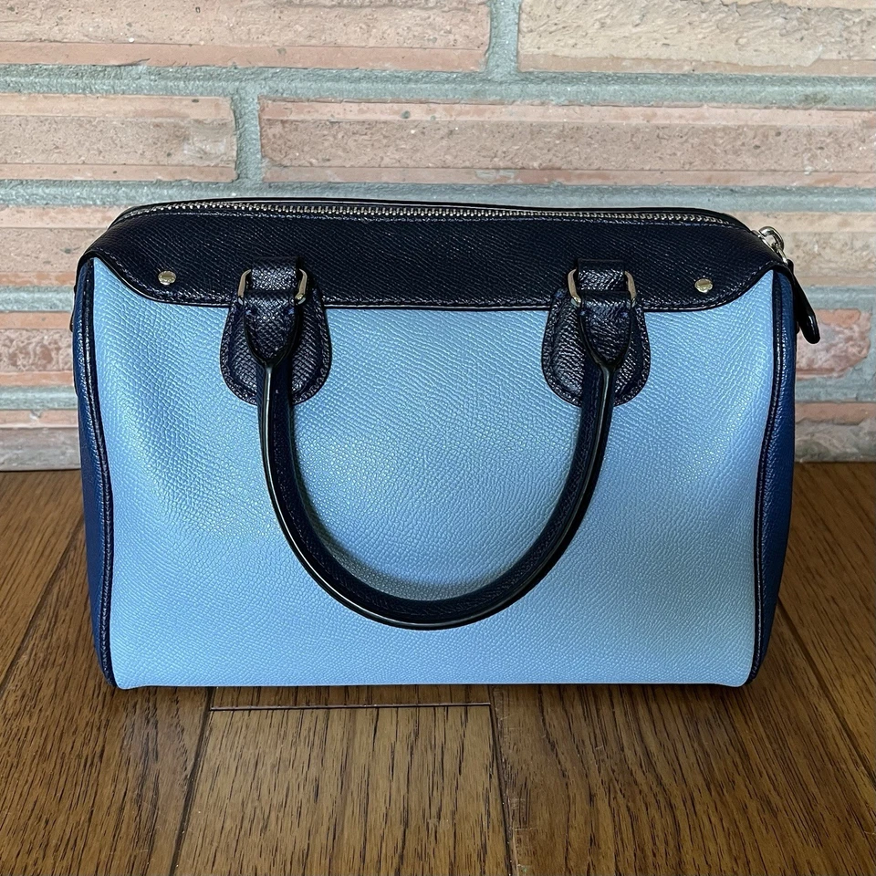 Bolso Bandolera Coach Mini Bennett Cartera Azul Geométrico Bloques de Color Cuero Foto 3 de 4