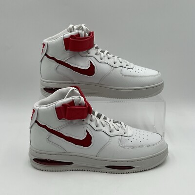 Nike Men's Size 10.5 Air Force 1 Mid EVO Summit White University Red FB1374 102