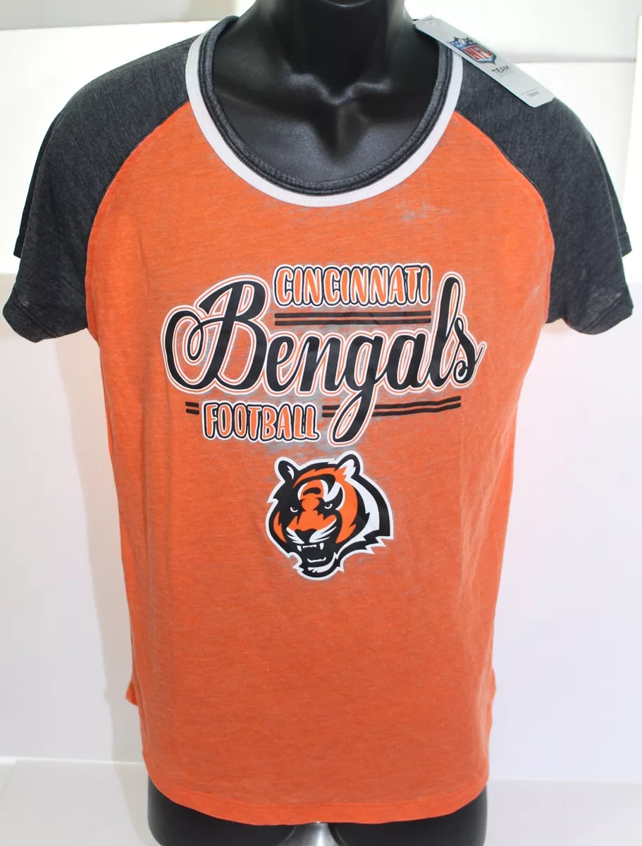 Cincinnati Bengals Football Orange T Shirt NFL Teens Womens