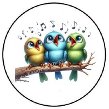 BIRDS SINGING ON A BRANCH ENVELOPE SEALS LABELS STICKERS PARTY FAVORS