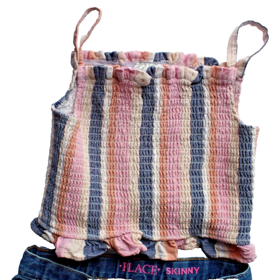 Pantalones de mezclilla azules ajustados Children's Place Girls 10, top ajustado ediciones raras ~8~ Foto 2 de 4