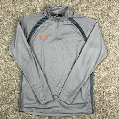 Nike Dri-Fit Pullover Mens Large Gray Quarter Zip Athletic Long