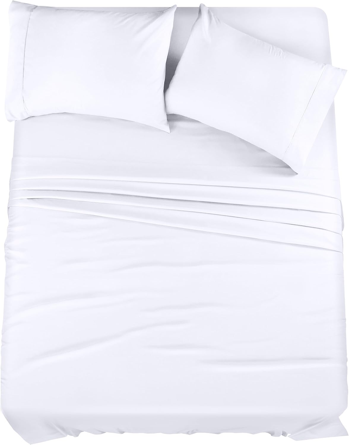 Queen 4-Piece Microfiber Bedding Set - Shrink & Fade Resistant in White-image