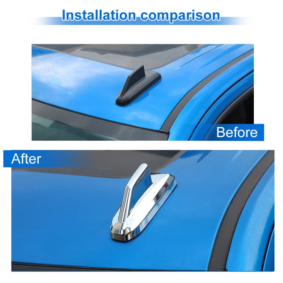 Chrome Plated Antenna Cover Trim Frame Exterior For 19-25 Chevrolet Silverado 1X Foto 2 de 4