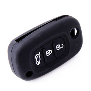 Silicone 3 Button Remote Key Fob Cover Case For Renault Kangoo Fluence Megane