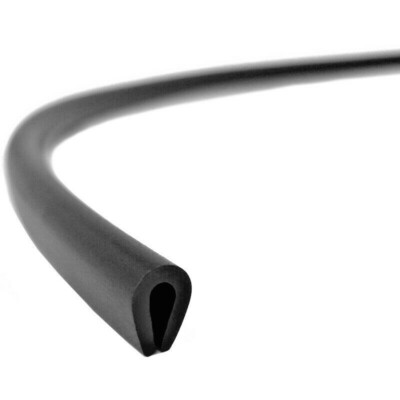 2/5'' Wide Black U-Shape Door Edge Guard Trim Molding | 150' Roll | #DG150B400-R