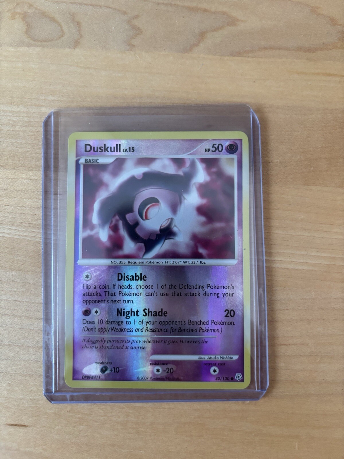 DUSKULL 80/130 Pokemon Diamond And Pearl REVERSE HOLO RARE LP