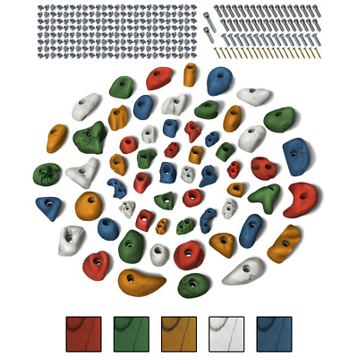 ALPIDEX 60 Klettergriffe Klettersteine inklusive Schrauben und Einschlagmuttern