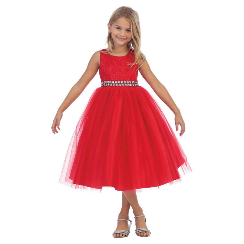 redgirl dress Elegant 3D Flowers Red Girl Long Sleeve Princess Gown J274 Jill Wish teen this Fiona Dress is the one she will love to dance around in even long after the event is over Floral Dress Red Girl Ball
