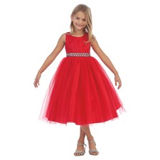 RED Size 4 Flower Girl Dress Birthday Recital Bridesmaid Party Special Occasion