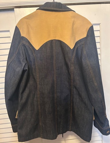Clean vintage 70’s Lee Western Disco blue denim suit jacket blazer LARGE - 第 9/11 張圖片