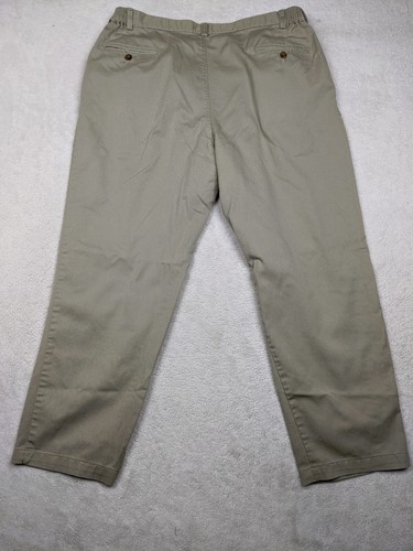 Farah Stretch Mens 40x30 Gray Chino Pleated Pants Tapered High Rise - Picture 7 of 12