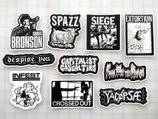 Powerviolence Vinyl Sticker Lot 10 Pack SET 1 fastcore punk crust grindcore