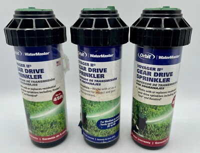 Lot of 3 Orbit Voyager II 55061 Gear Drive Sprinkler 3/4'' inlet 4'' Pop-up Height