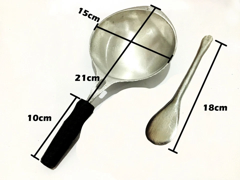 Tolva Sartén Tolva Sartén con Mango de Madera Ceilán Appam Fabricante ESPÁTULA Tradicional Foto 3 de 4