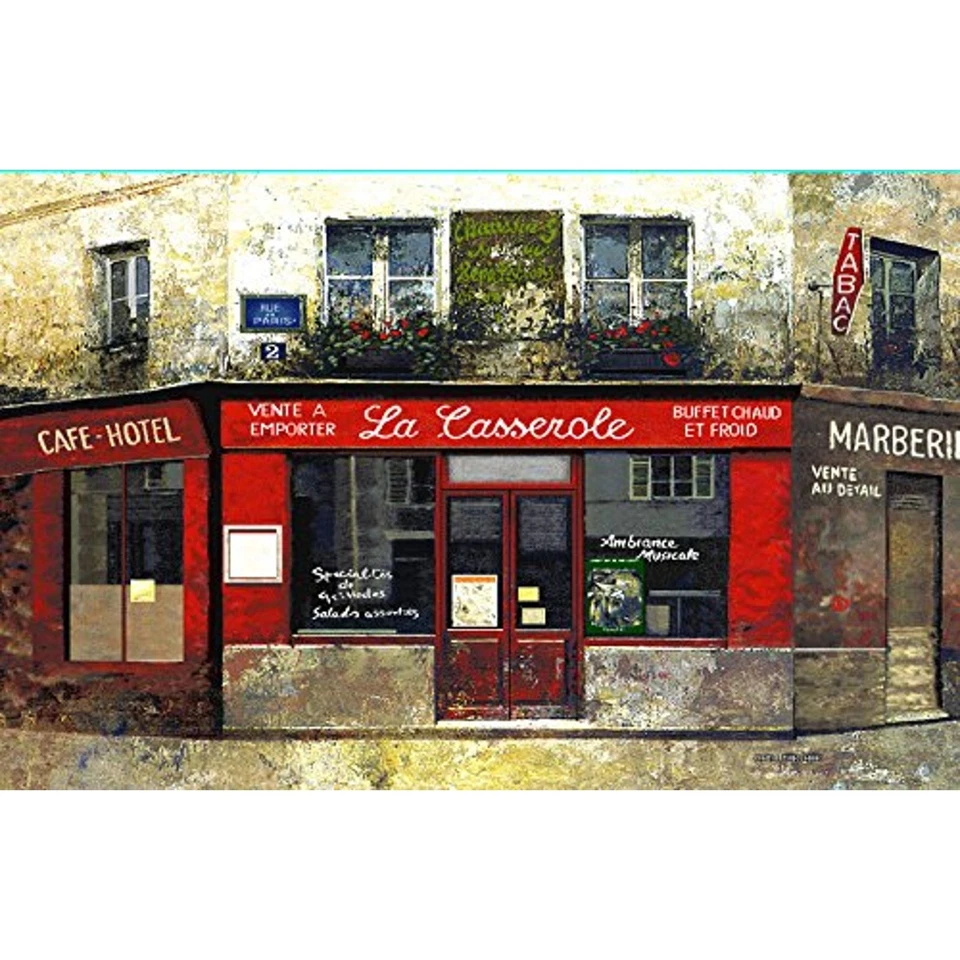 Tapiz de café olvidado del viejo mundo París colgante de pared grande 53x35" NUEVO Foto 3 de 3