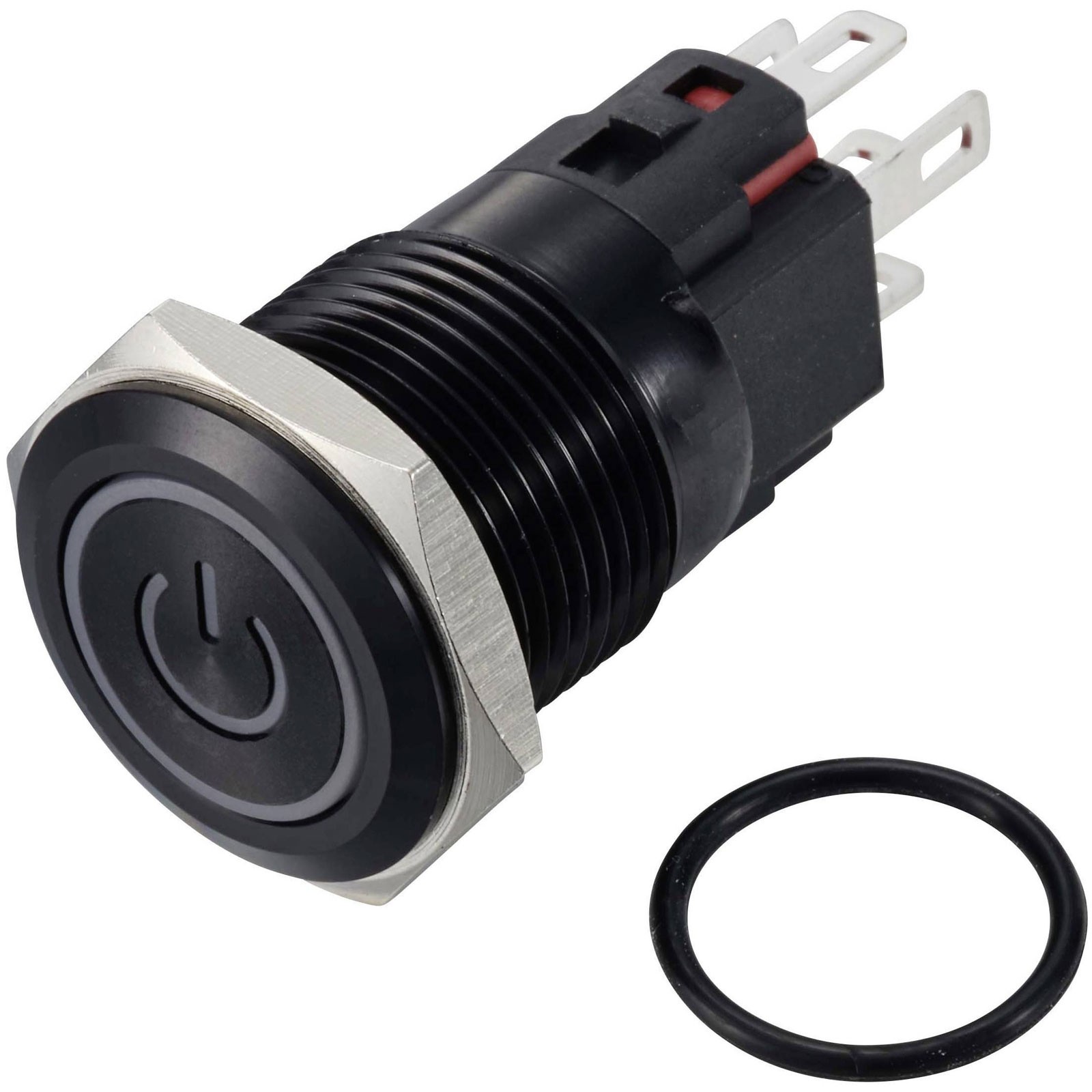 TruComponents Pushbutton ,Panel Mount,Off/On,SPDT,Solder,IP65