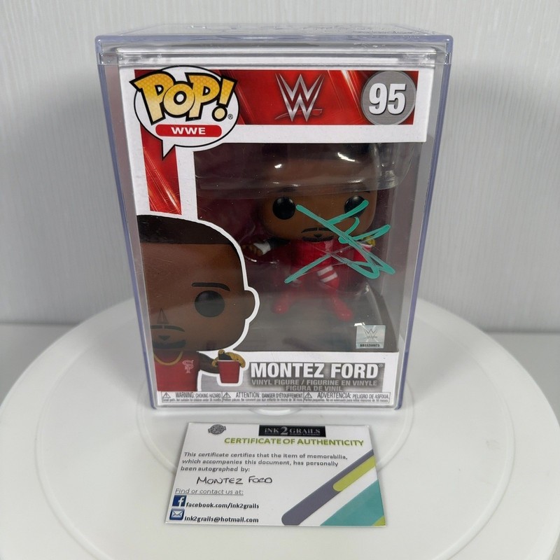 Funko Pop WWE Montez Ford Vinyl Figure #95 SIGNED COA Ink2Grails Hard Stack