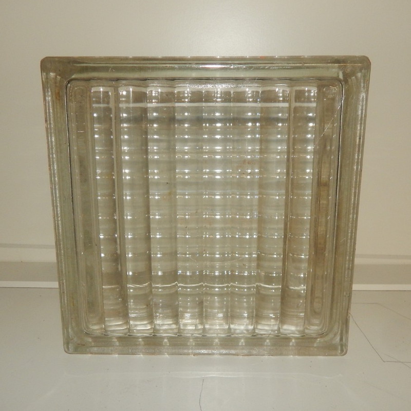 8 x 8 in Square Fixed Glass Block Window, Clear Textured Glass, Single-Pane