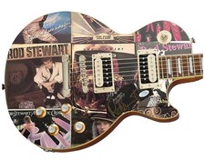 Rod Stewart Signed Album Collage Custom Graphics Guitar