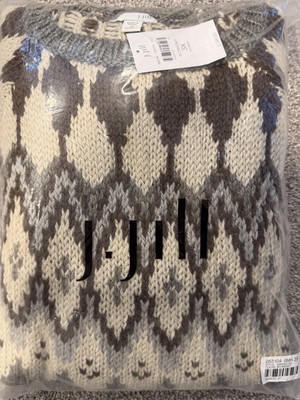 J Jill Isle Nordic Knit Sweater, Women s Plus Size 3X, Oatmeal, Brand New