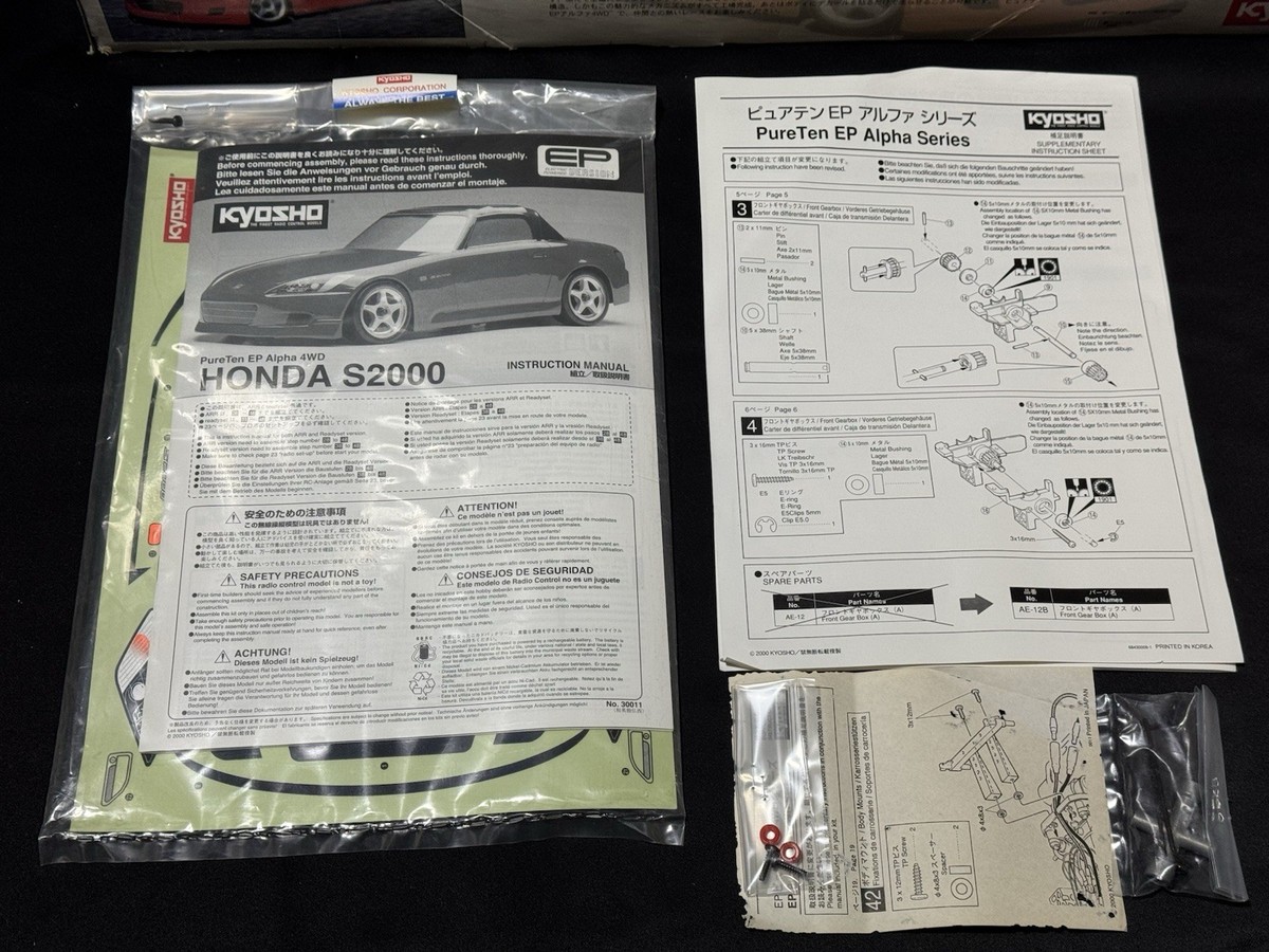 Voiture Radio Commandée Kyosho Pure Ten Alpha GP – Honda S2000 4WD 1/10