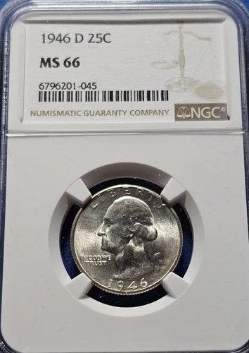 A 1946 D Washington Quarter NGC MS66!!!