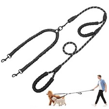 Double Dog Leash, Dual Dog Leash, 360  Swivel No Tangle Lead for 2 Medium o