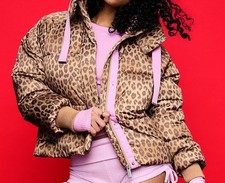 NEW Victoria's Secret PINK Leopard Puffer Coat Size Large