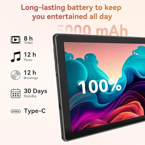 Android 15 Tablet 10.1 Inch 20GB+64GB (1TB TF) IPS WiFi 5000mAh 8-Core 2025 NEW - Image 4 of 4