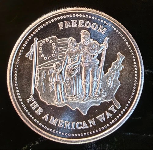 1986 Freedom Johnson Matthey American Way Vt Rare Bullion-0.999 Silver 1 Oz Coin