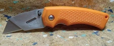 ORANGE GERBER 8971021A QUICK CHANGE UTILITY KNIFE W/ RUBBER GRIP GREAT CONDITION