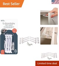 Durable White Safety Catches for Cabinets - Child-Proof 6 Pack, Easy Install
