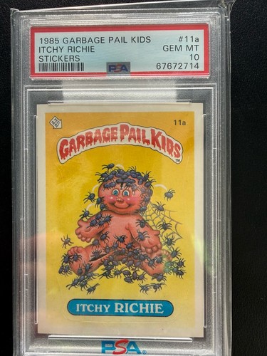 1985 Garbage Pail Kids Series 1 🔥 ITCHY RICHIE 11a Sticker 🔥 PSA 10 GPK OS1