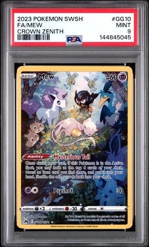 PSA 9 Mew GG10/GG70 Crown Zenith Galarian Gallery Holo Rare Pokémon MINT