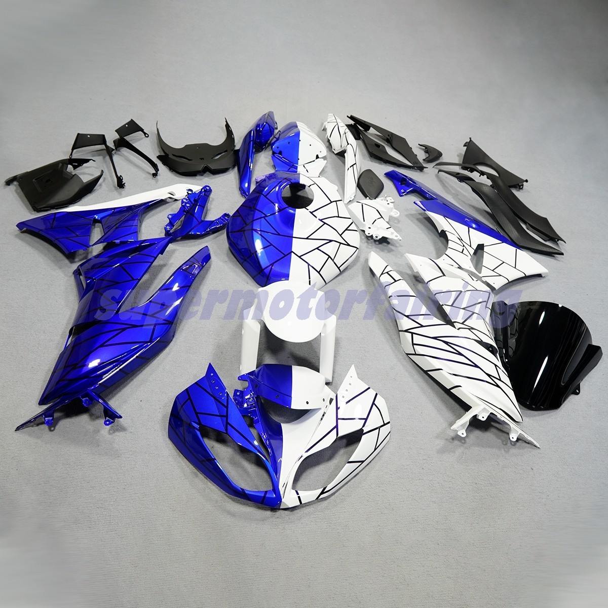 For Kawasaki Ninja ZX6R 2009-2012 636 ZX600R White Blue Fairing