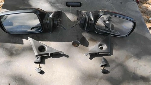 1988-1991 Honda Civic EF Hatch Side View Mirrors OEM Genuine Manual Adjust RH LH