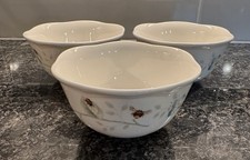 3-Lenox Butterfly Meadow 4.5” X 2.5” Ice Cream Cereal  Bowls MINT