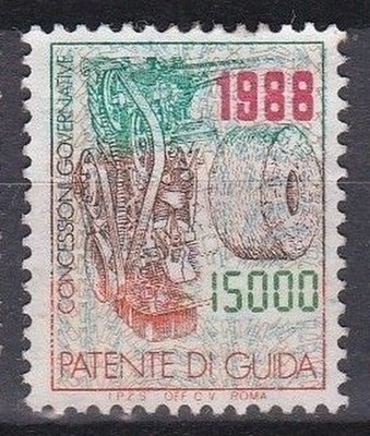 ITALY 1988 - stamp mark for driving license