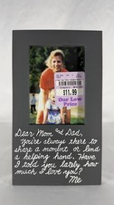 Gray Mom and Dad Sentiment Picture Frame